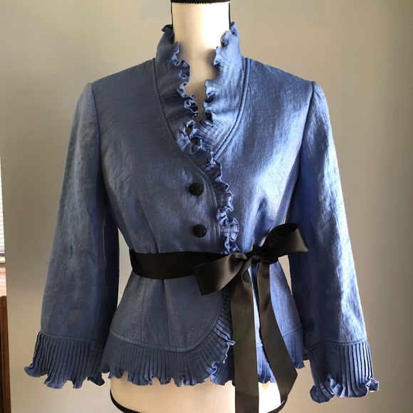 Elegant evening top/jacket w/black ribbon.. - Picture 1 of 5